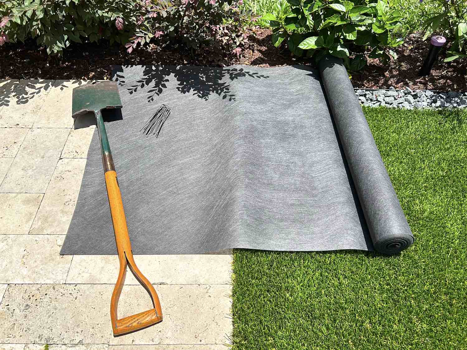 Landscape Fabric and Shovel